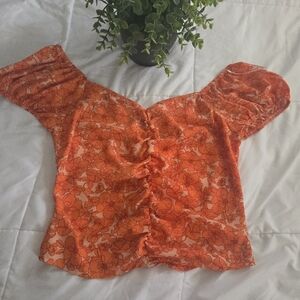 Floral Orange Women's Top